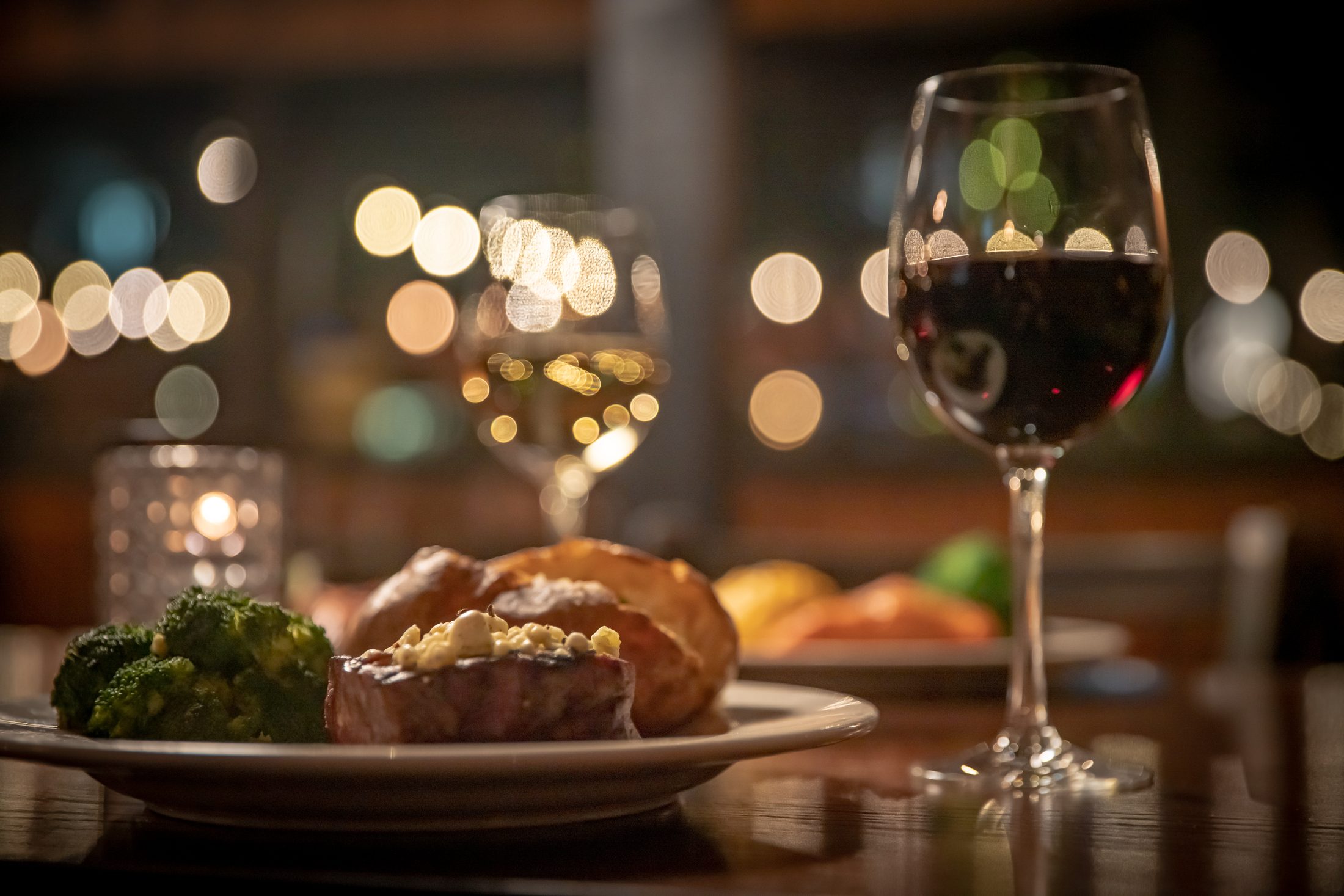 Hand-cut steak and wine by candlelight at the Ore House