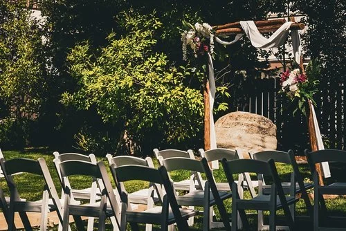 Backyard ceremony at the Ore House